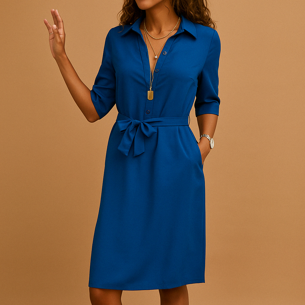 Vestido Camisero de Primavera con Cinturón para Mujer
