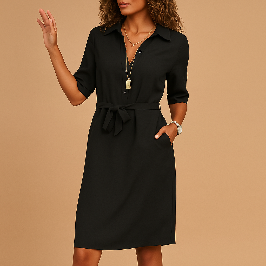 Vestido Camisero de Primavera con Cinturón para Mujer