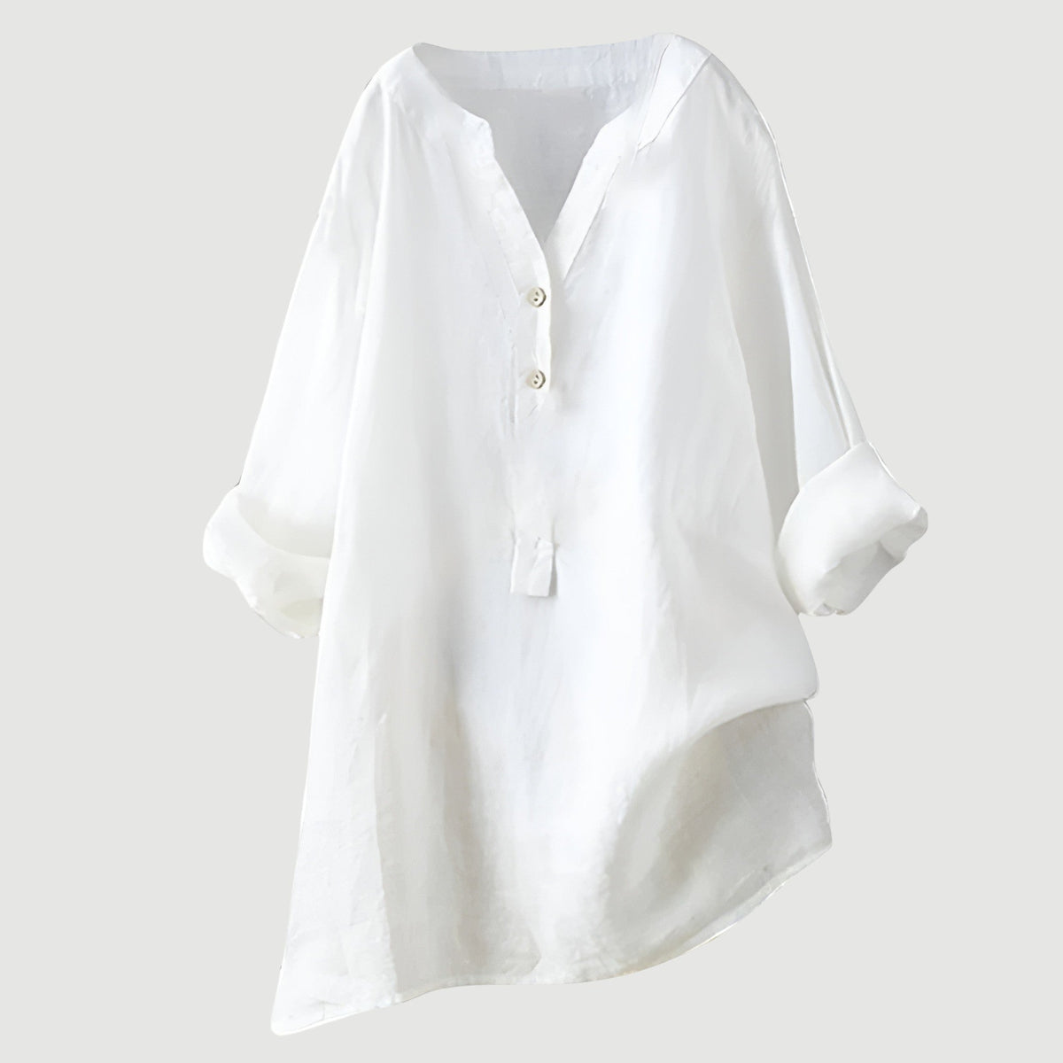 Camisa casual holgada con botones frontales para mujer