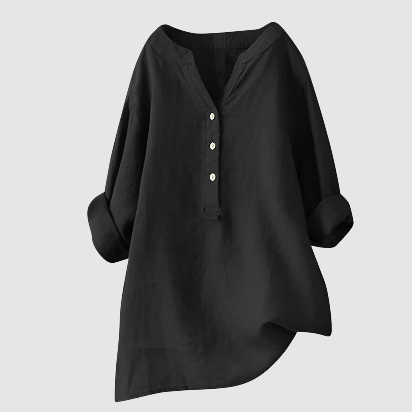 Camisa casual holgada con botones frontales para mujer