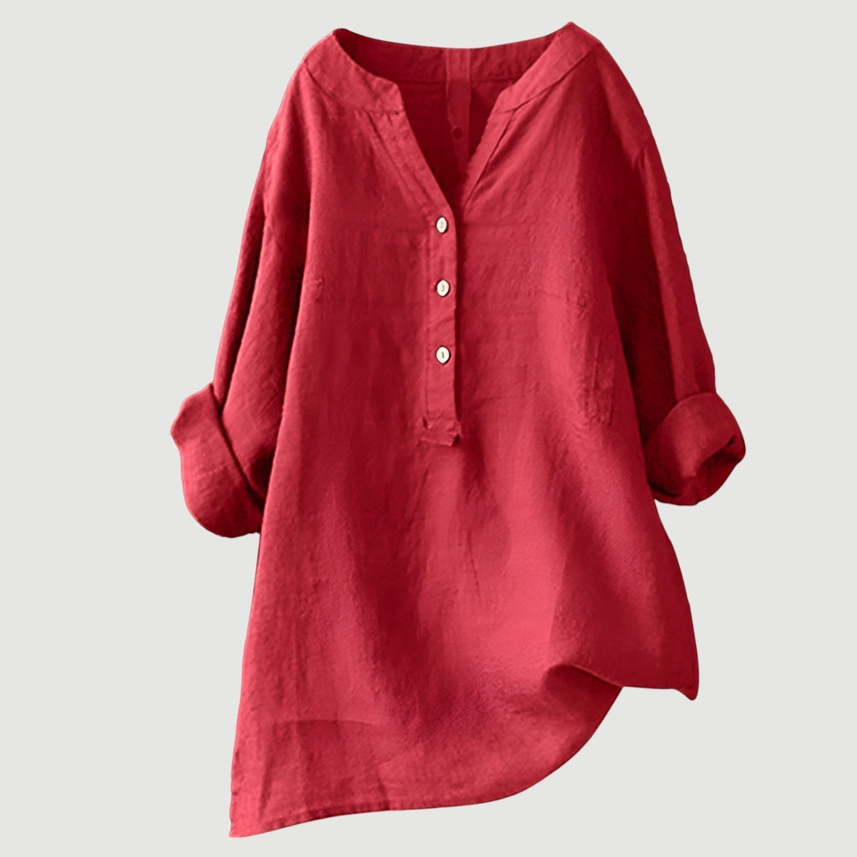 Camisa casual holgada con botones frontales para mujer