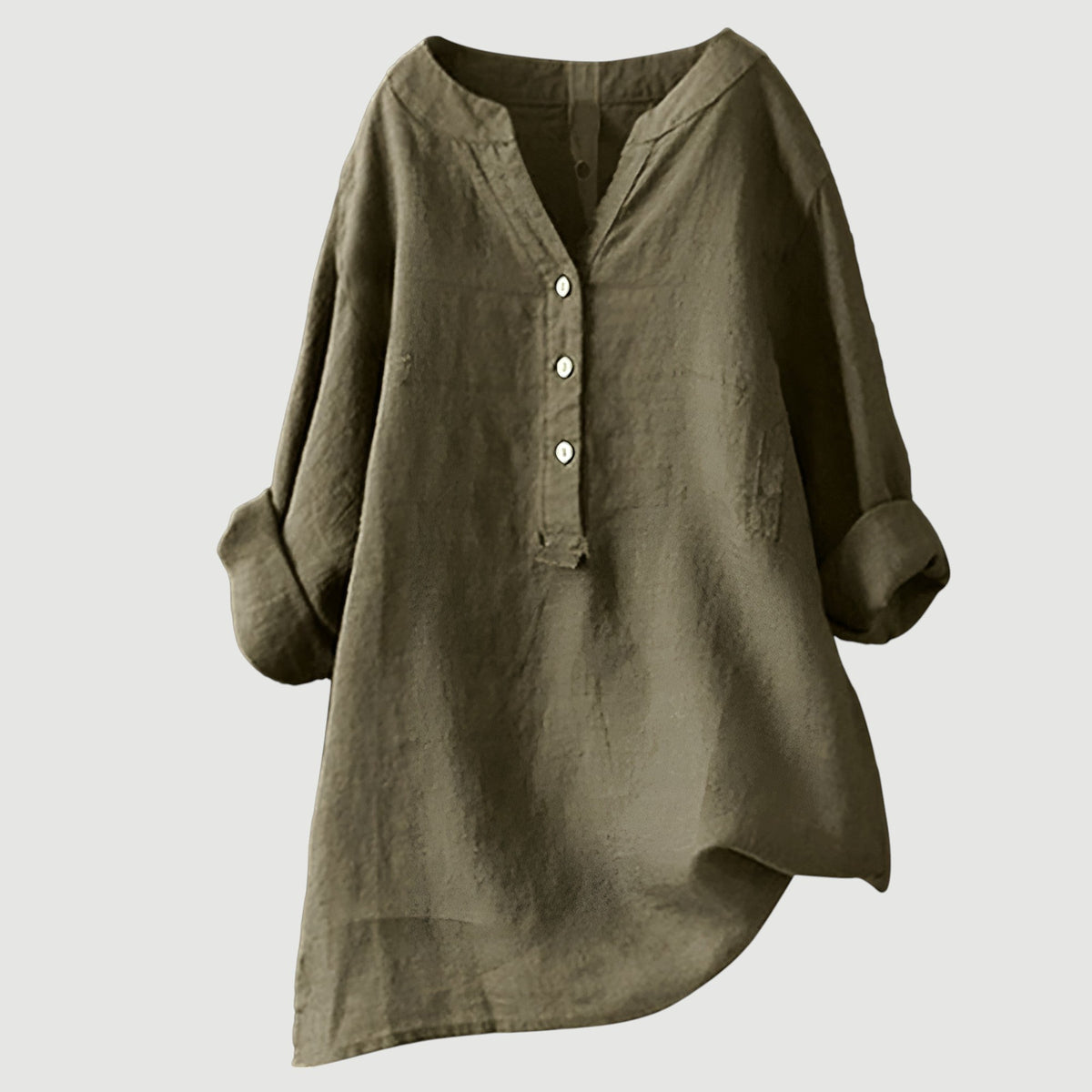 Camisa casual holgada con botones frontales para mujer