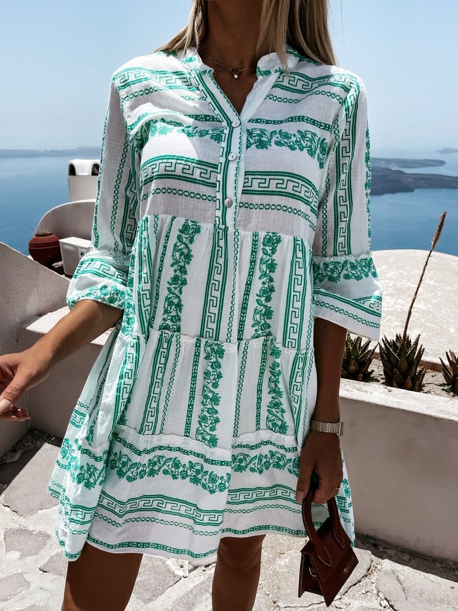 Vestido túnica bohemio holgado en capas de verano para mujer