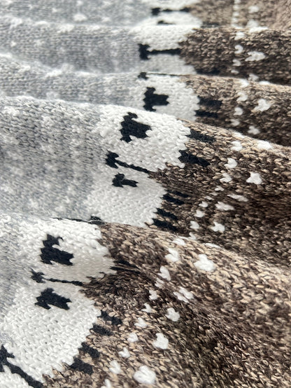 Suéter de Punto Grueso con Diseño de Ovejas Jacquard para Mujer