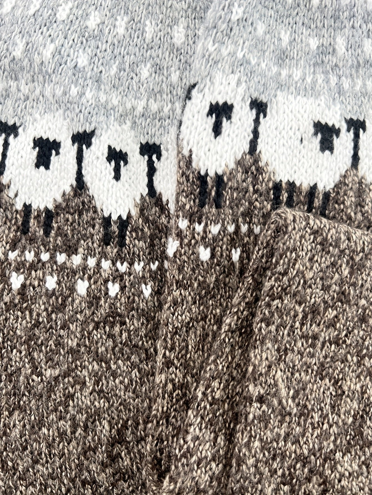 Suéter de Punto Grueso con Diseño de Ovejas Jacquard para Mujer