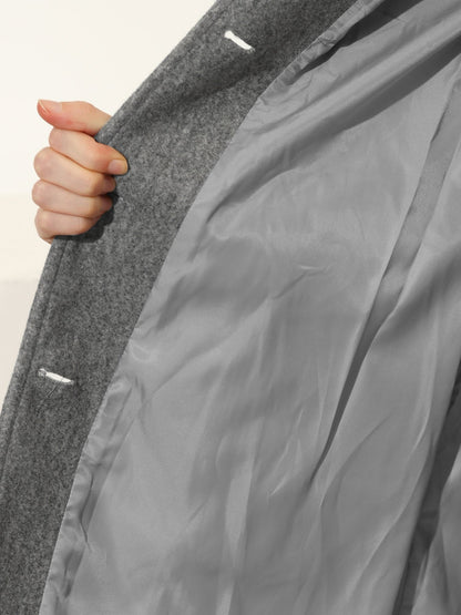 Abrigo de Invierno Midi Estructurado de Abotonadura Simple para Mujer