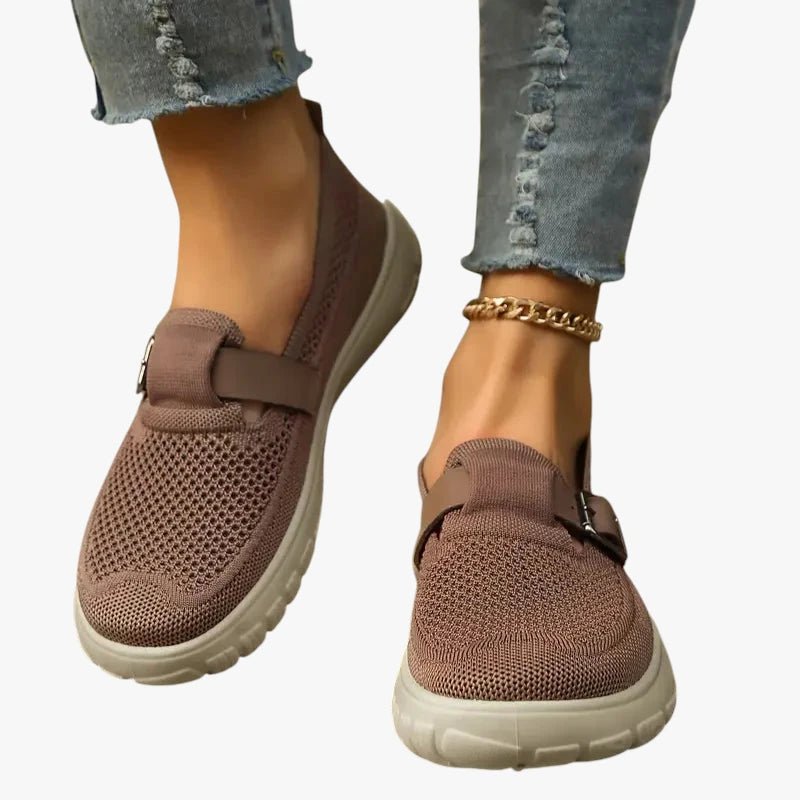 Zapatos Cómodos Slip-On con Soporte de Arco y Correa con Hebilla para Mujer