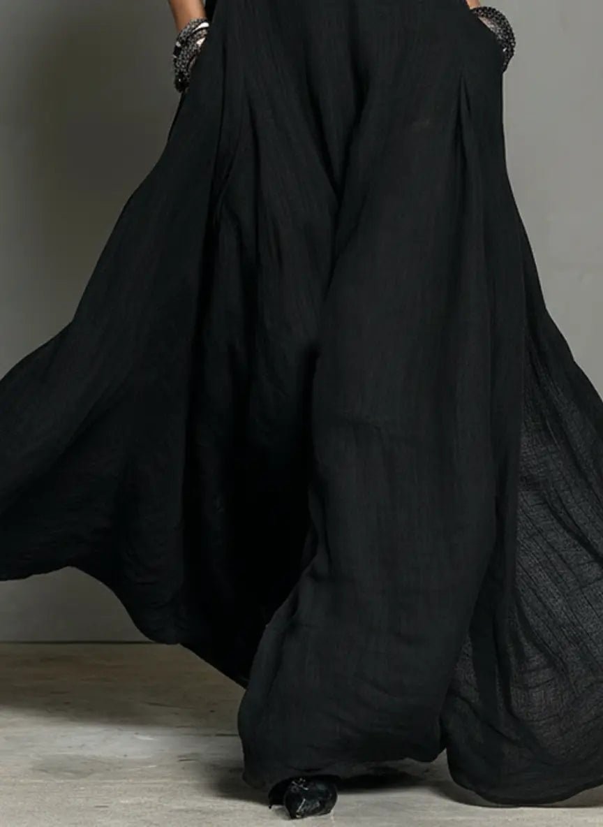 Vestido Maxi de Lino con Cuello Halter para Mujer