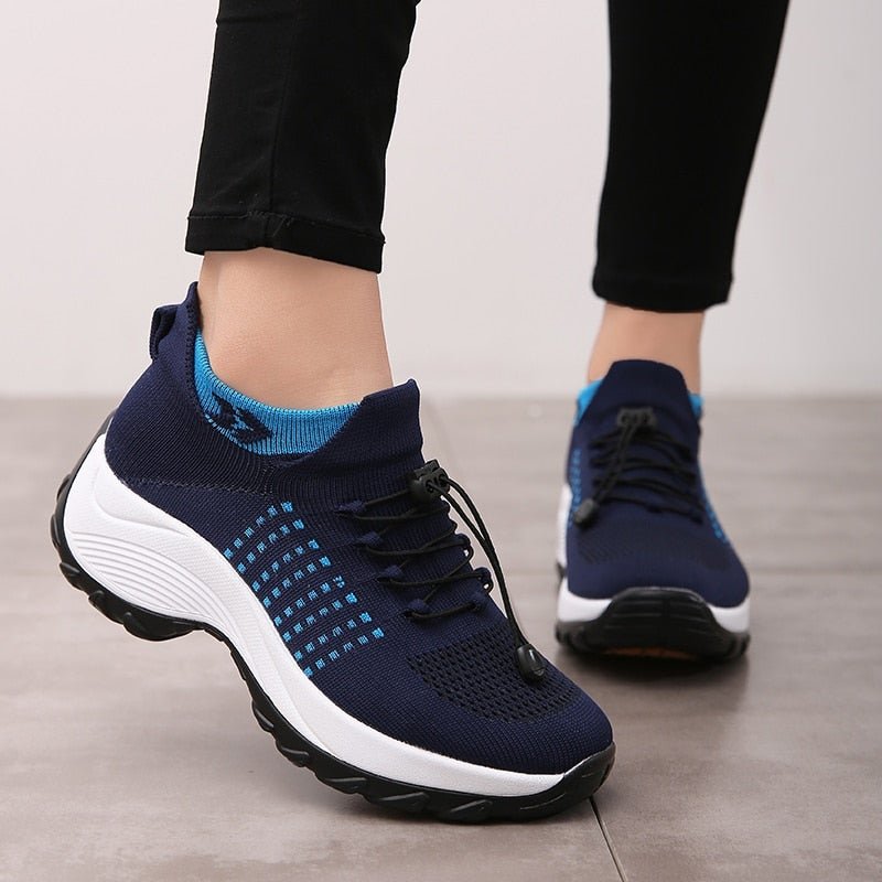 Zapatillas Ortopédicas con Plataforma y Cordones con Amortiguación para Mujer