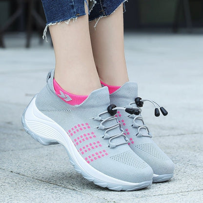 Zapatillas Ortopédicas con Plataforma y Cordones con Amortiguación para Mujer