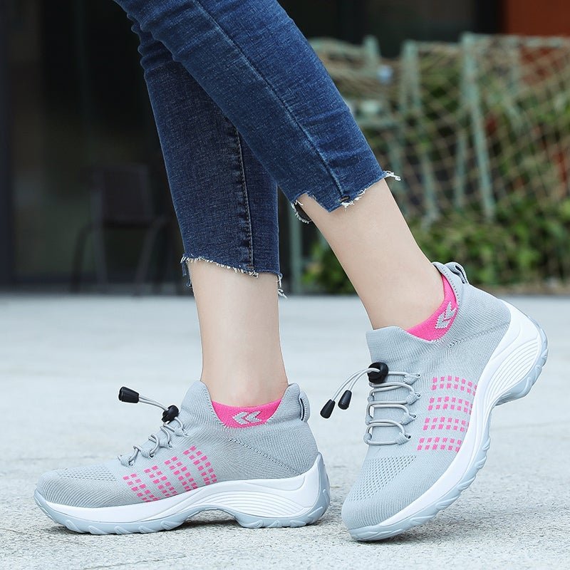 Zapatillas Ortopédicas con Plataforma y Cordones con Amortiguación para Mujer