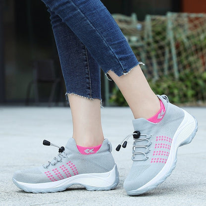 Zapatillas Ortopédicas con Plataforma y Cordones con Amortiguación para Mujer