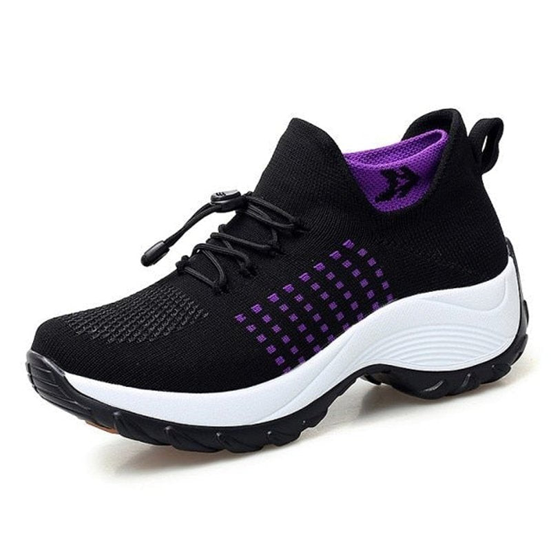 Zapatillas Ortopédicas con Plataforma y Cordones con Amortiguación para Mujer
