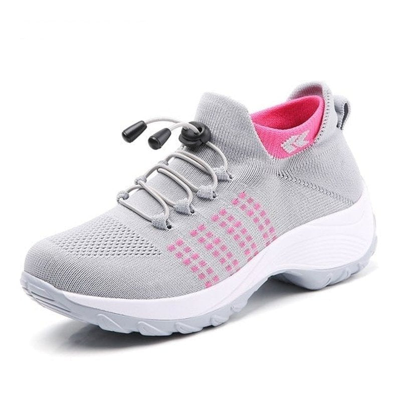 Zapatillas Ortopédicas con Plataforma y Cordones con Amortiguación para Mujer