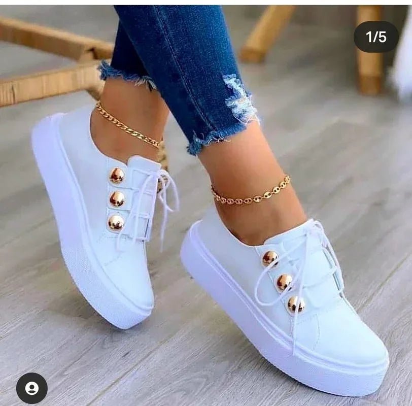 Zapatillas ortopédicas con plataforma y cordones para mujer