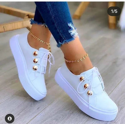 Zapatillas ortopédicas con plataforma y cordones para mujer