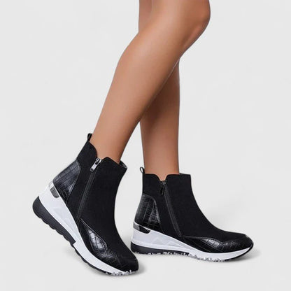 Botines Ortopédicos con Cuña y Cierre para Mujer