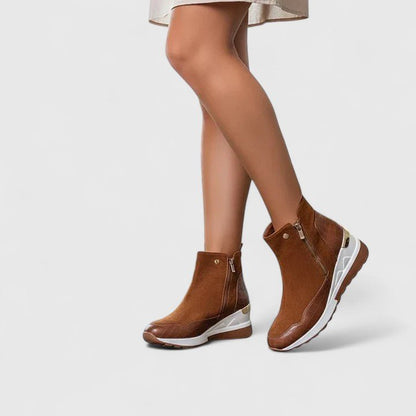 Botines Ortopédicos con Cuña y Cierre para Mujer