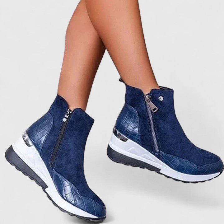Botines Ortopédicos con Cuña y Cierre para Mujer