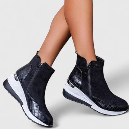 Botines Ortopédicos con Cuña y Cierre para Mujer