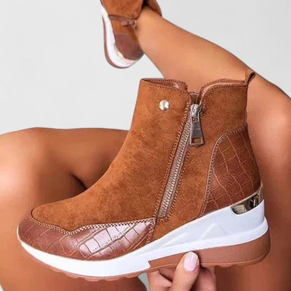 Botines Ortopédicos con Cuña y Cierre para Mujer