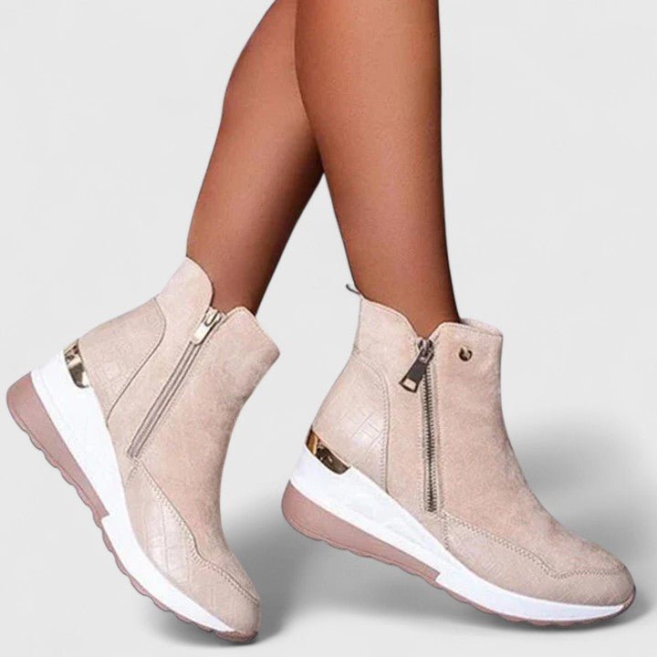 Botines Ortopédicos con Cuña y Cierre para Mujer