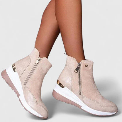 Botines Ortopédicos con Cuña y Cierre para Mujer