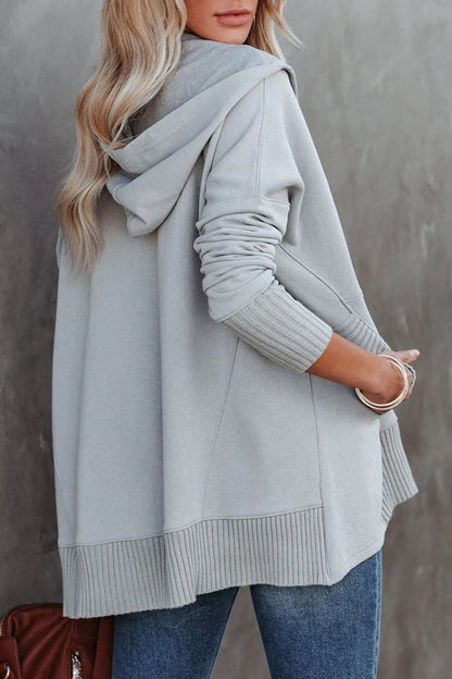 Túnica Oversize con Capucha y Botones Frontales para Mujer