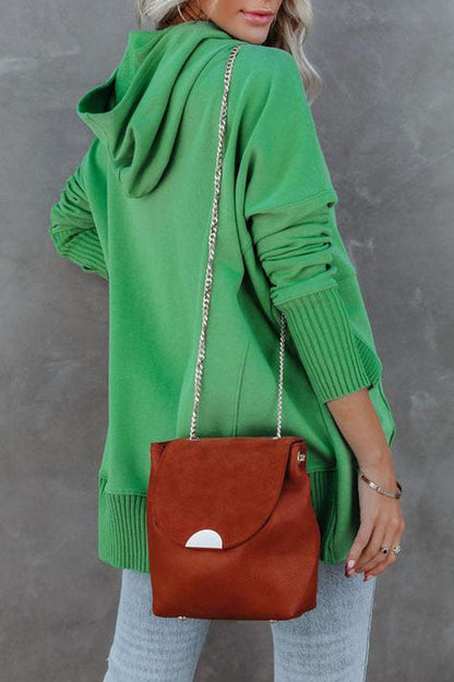 Túnica Oversize con Capucha y Botones Frontales para Mujer
