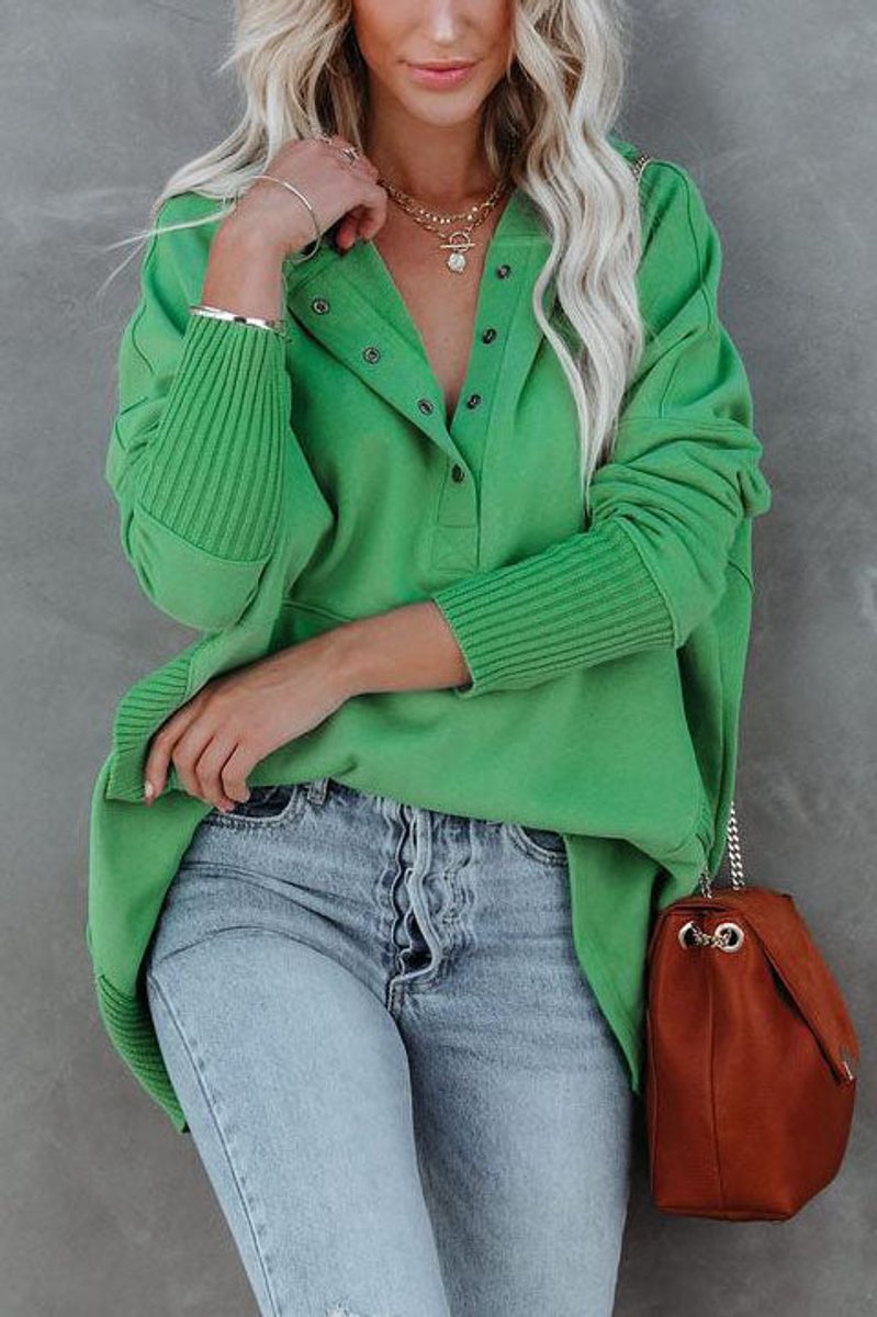 Túnica Oversize con Capucha y Botones Frontales para Mujer