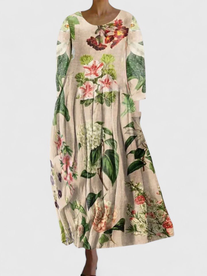 Vestido midi de corte holgado con gráfico de tortuga para mujer