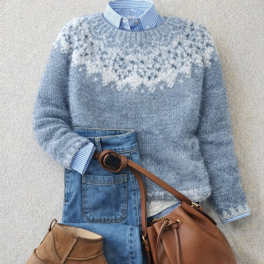 Sweater holgado de punto nórdico con diseño Fair Isle para mujer