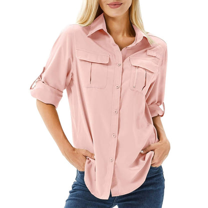 Camisa de Senderismo Manga Larga con Protección Solar UPF 50 para Mujer