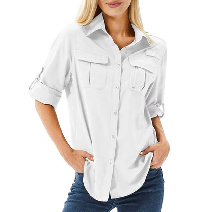 Camisa de Senderismo Manga Larga con Protección Solar UPF 50 para Mujer