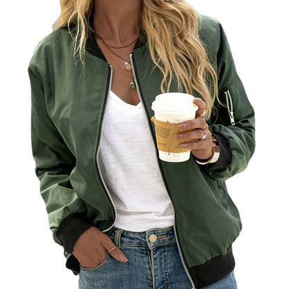 Chaqueta Casual Clásica con Cierre Frontal para Mujer