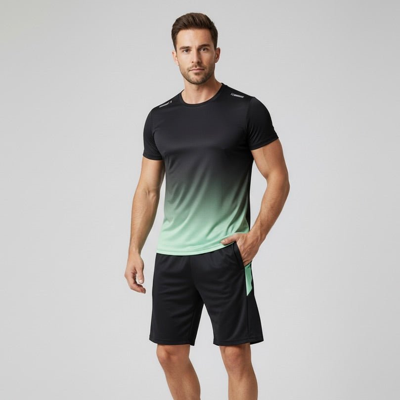 Conjunto deportivo para hombre de polera y shorts transpirables