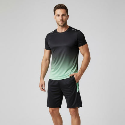 Conjunto deportivo para hombre de polera y shorts transpirables