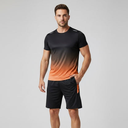 Conjunto deportivo para hombre de polera y shorts transpirables