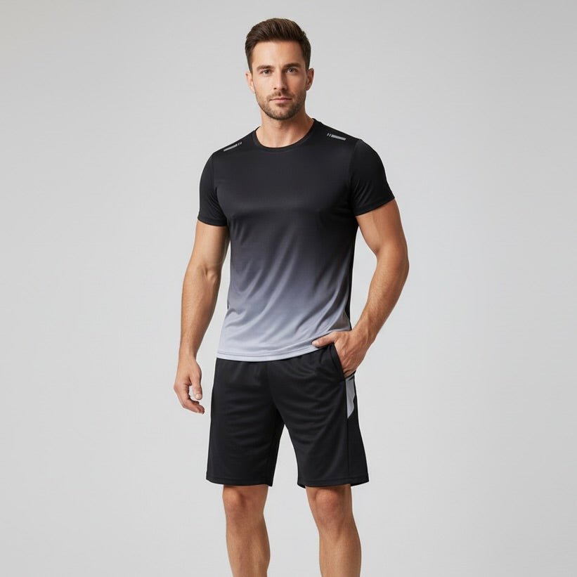Conjunto deportivo para hombre de polera y shorts transpirables