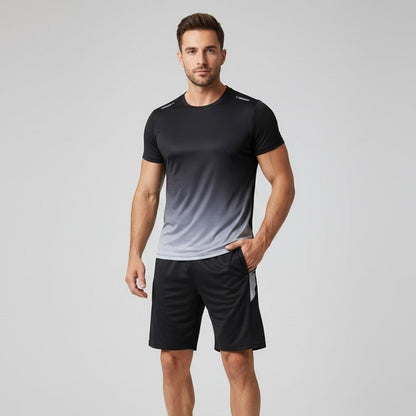 Conjunto deportivo para hombre de polera y shorts transpirables