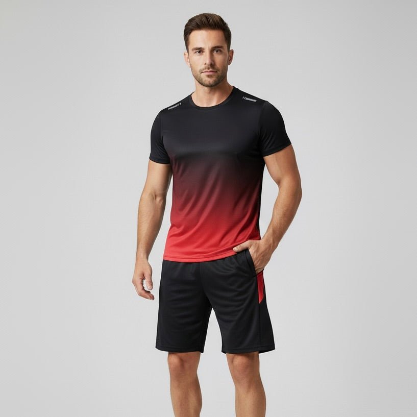 Conjunto deportivo para hombre de polera y shorts transpirables