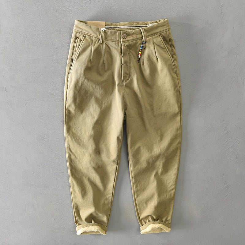 Pantalón chino casual de corte cónico para hombre