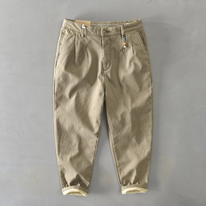Pantalón chino casual de corte cónico para hombre