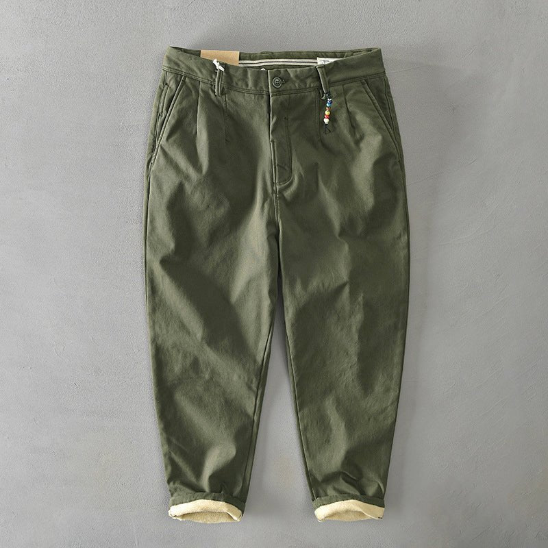 Pantalón chino casual de corte cónico para hombre