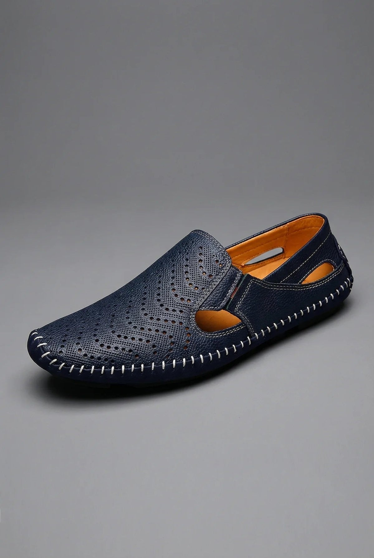 Mocasines de verano perforados y transpirables sin cordones para hombre