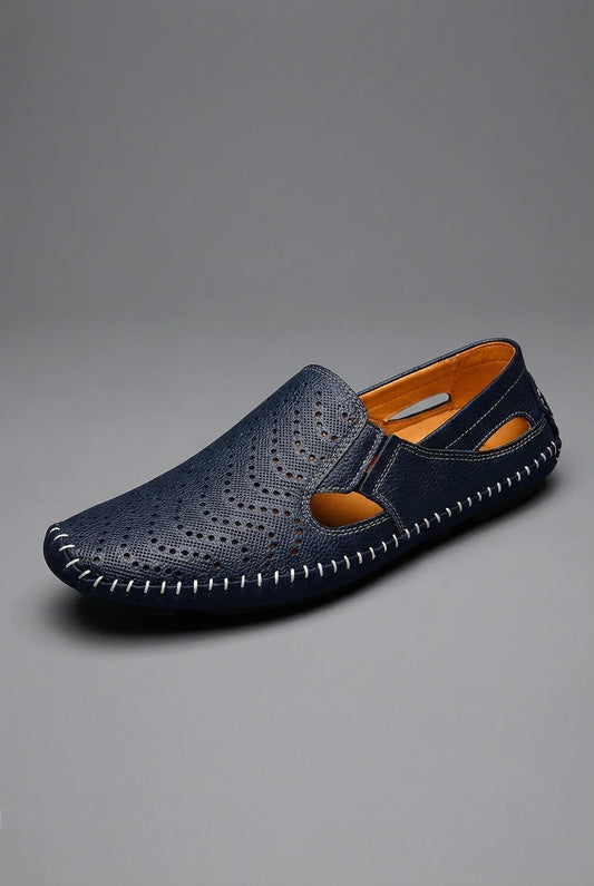 Mocasines de verano perforados y transpirables sin cordones para hombre