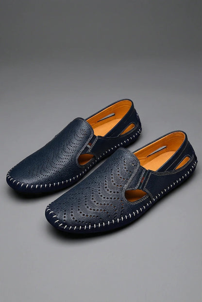 Mocasines de verano perforados y transpirables sin cordones para hombre