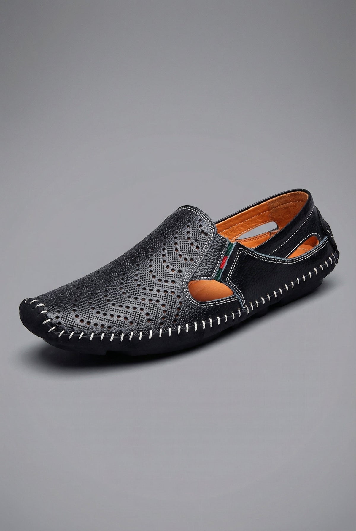 Mocasines de verano perforados y transpirables sin cordones para hombre