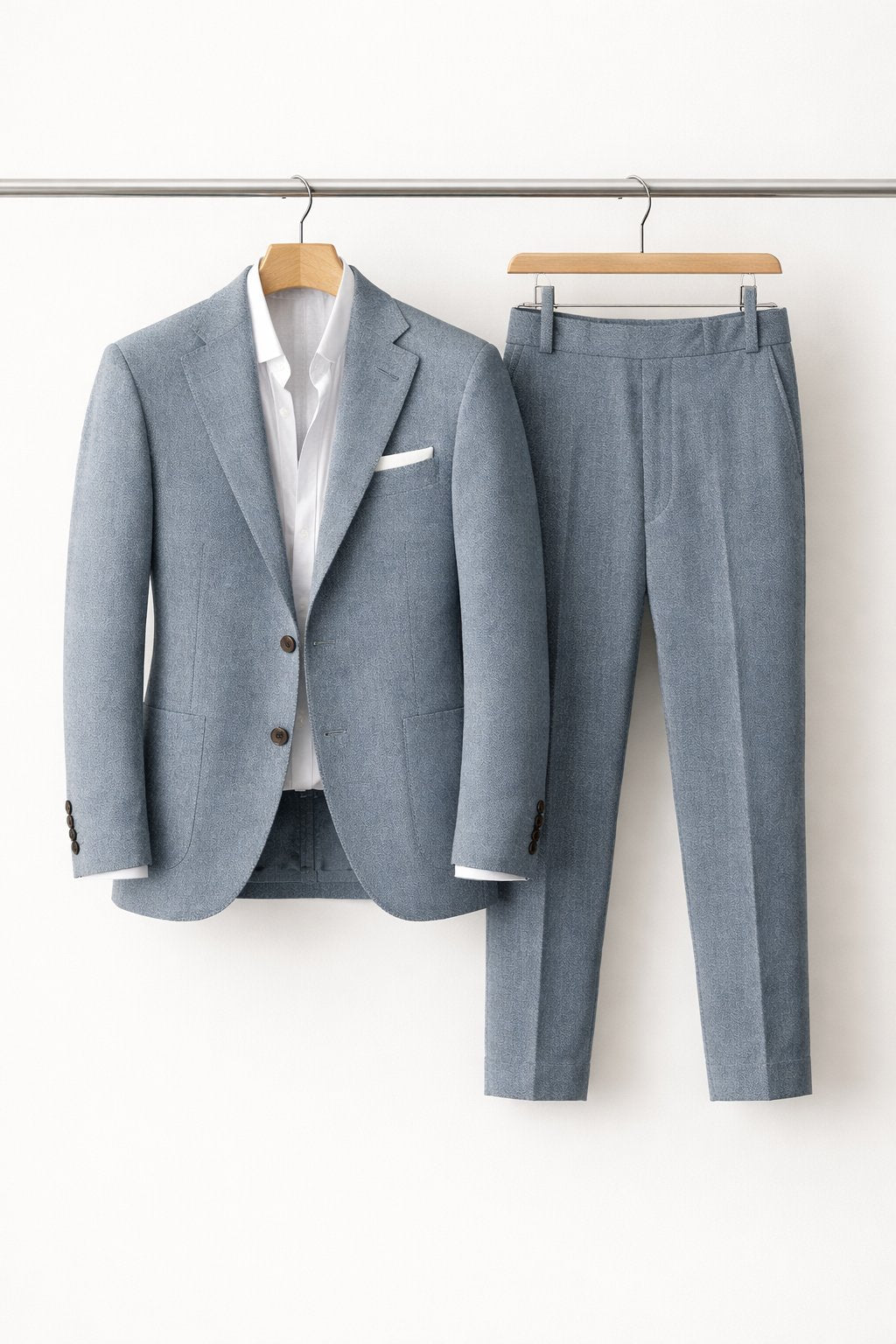 Traje Formal de Dos Piezas Slim Fit para Hombre en Azul Grisáceo