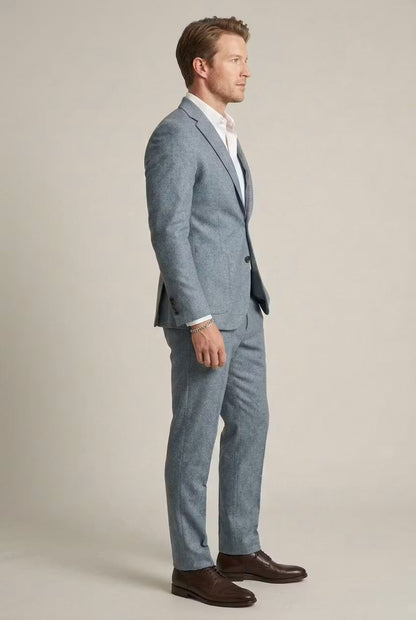 Traje Formal de Dos Piezas Slim Fit para Hombre en Azul Grisáceo